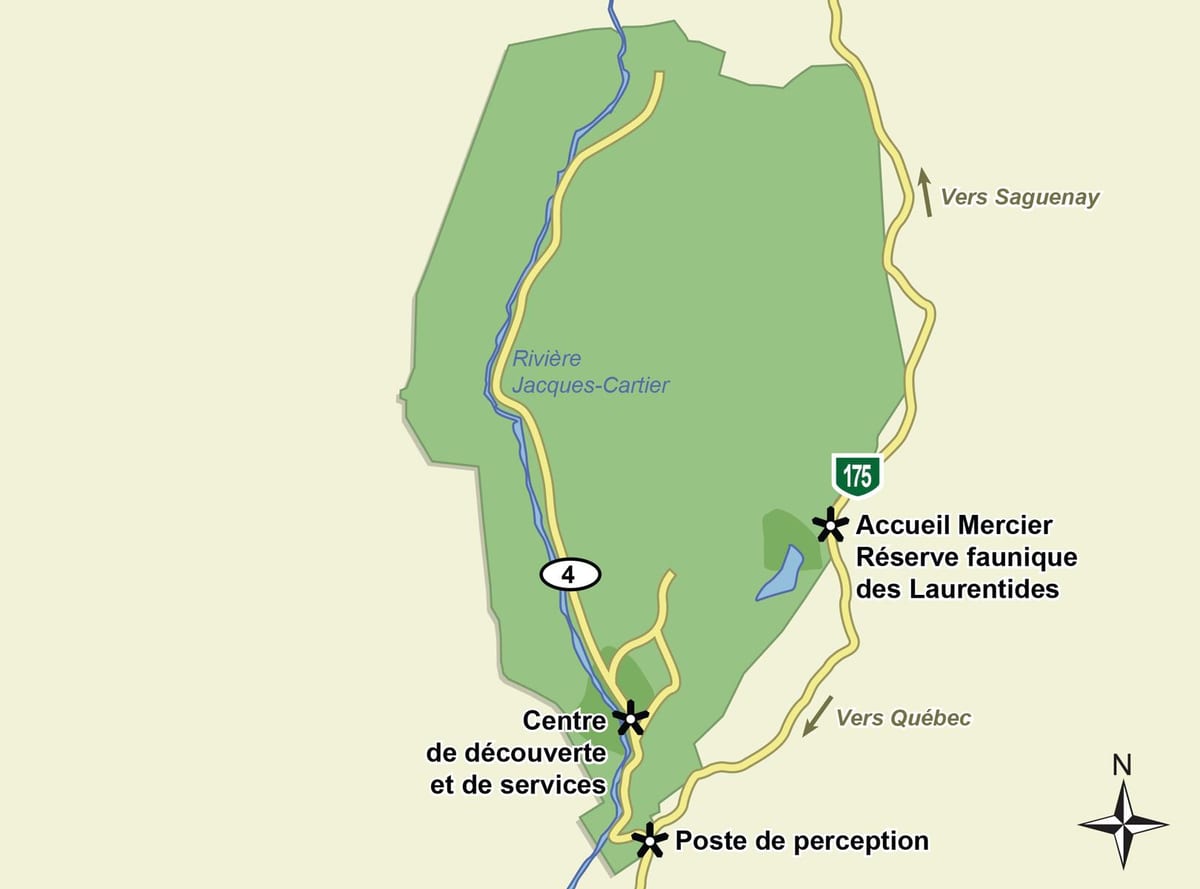 Harta e jacques cartier park kombëtar gjurmët