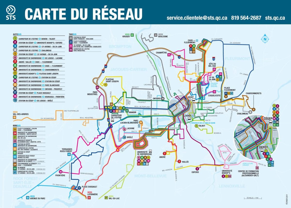 Quebec City transportit publik hartë