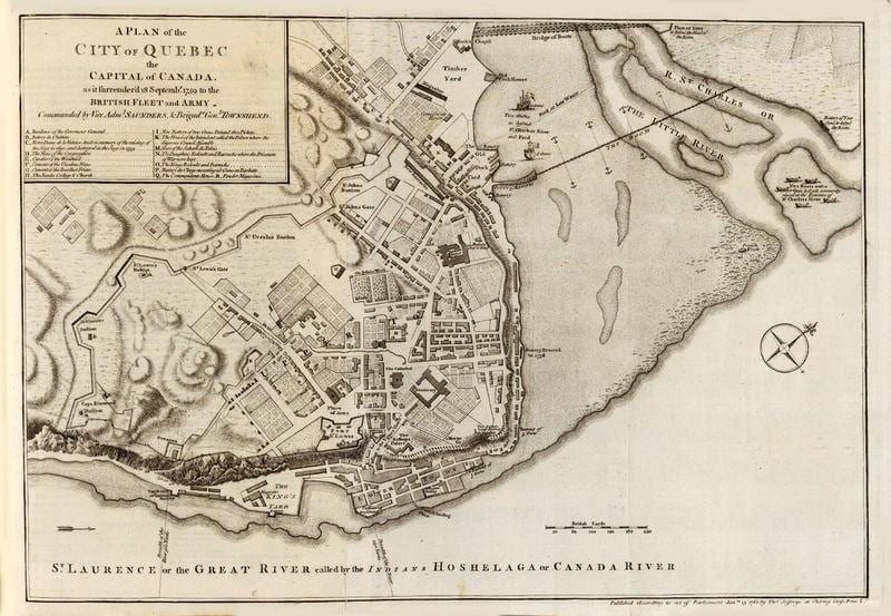 vjetër Quebec City turne në këmbë hartë