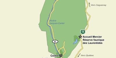 Harta e jacques cartier park kombëtar gjurmët