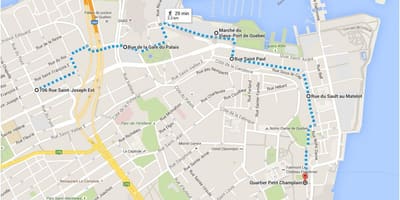Harta e Quebec City më të ulët të qytetit